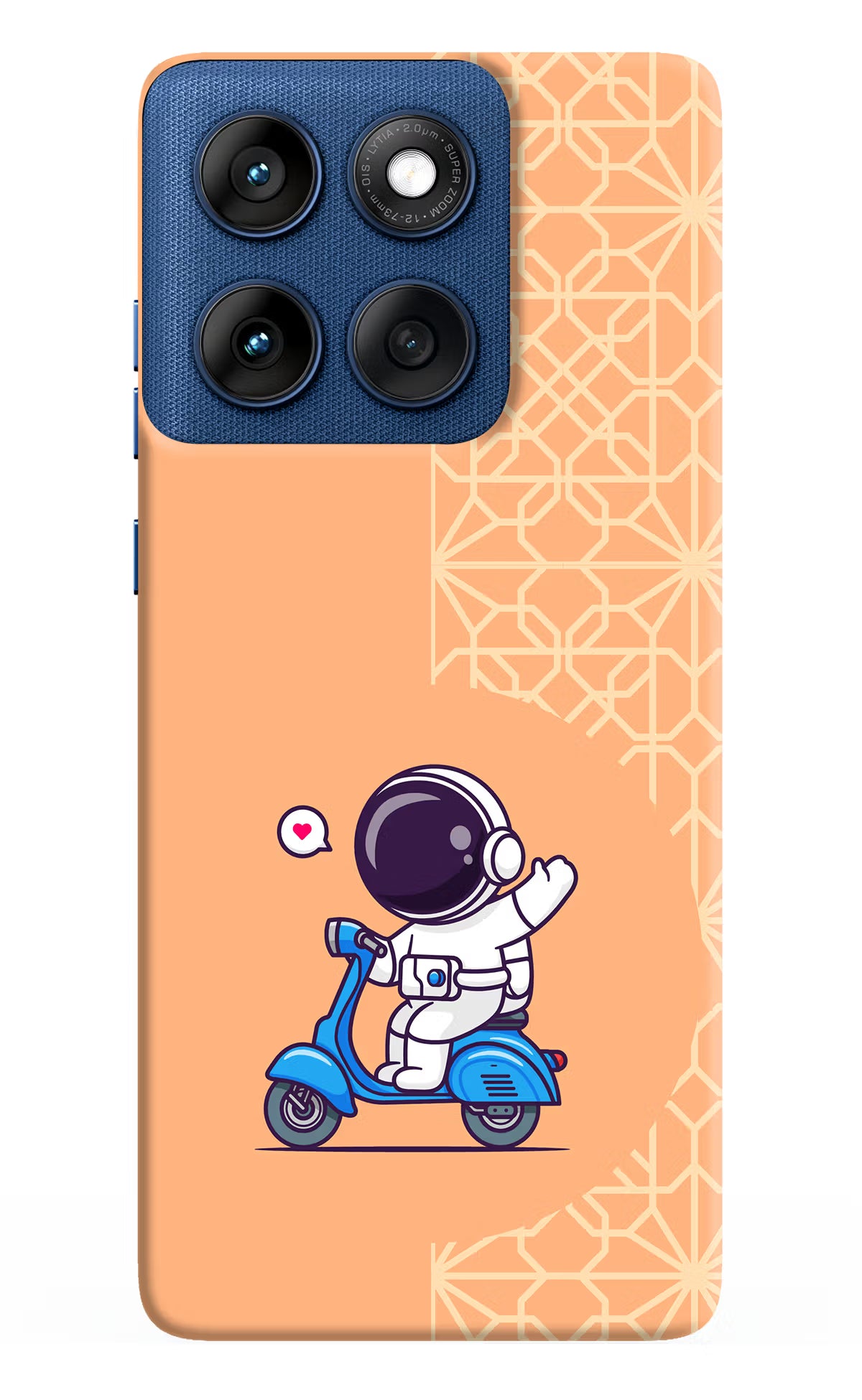 Cute Astronaut Riding Moto Edge 60 Hard Case Back Cover by Casekaro