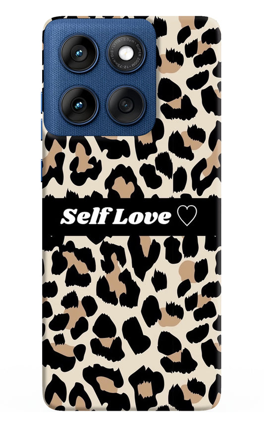 Leopard Print Self Love Moto Edge 60 Hard Case Back Cover by Casekaro