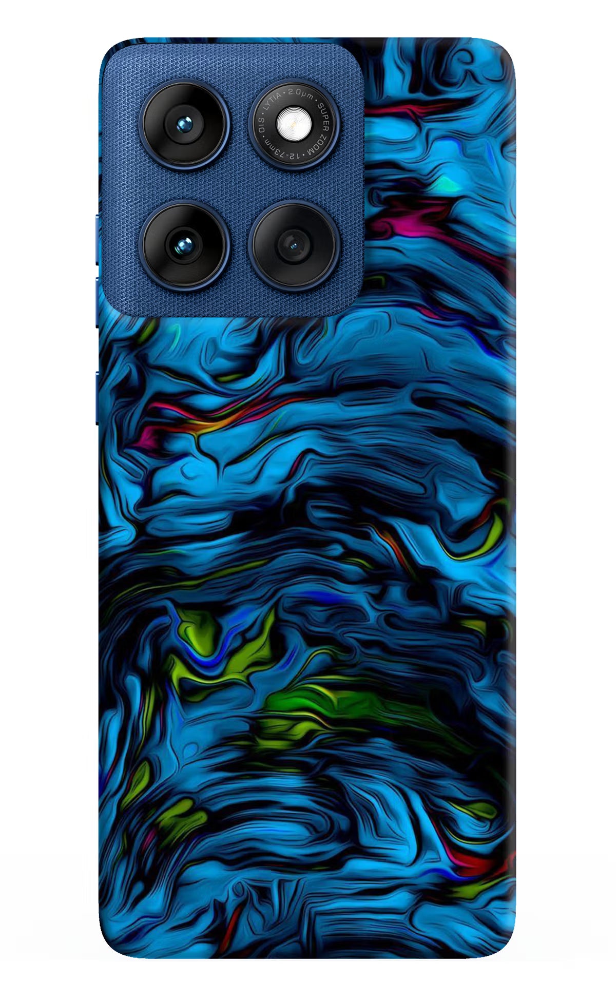 Dark Blue Abstract Moto Edge 60 Hard Case Back Cover by Casekaro