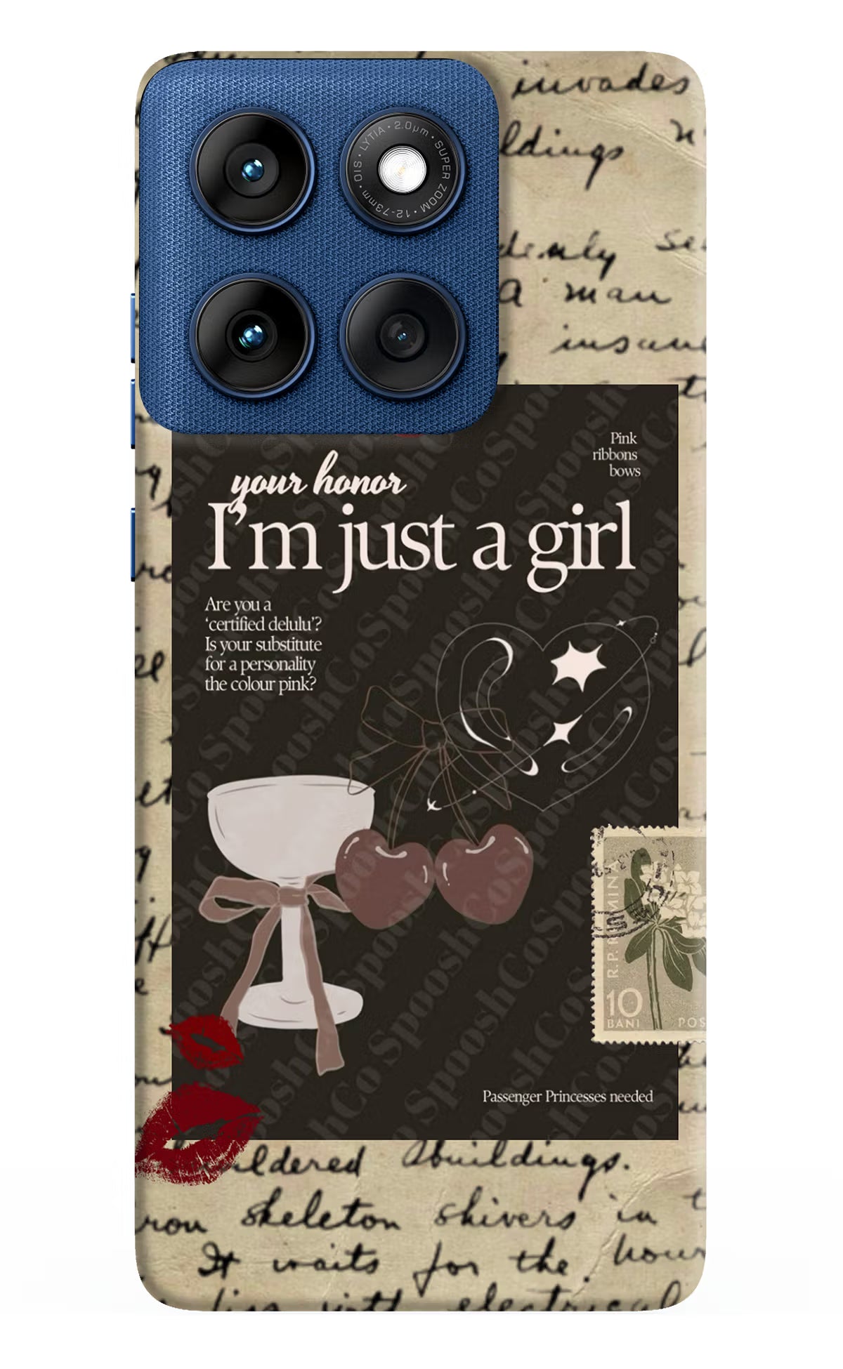 I am just a girl Moto Edge 60 Hard Case Back Cover by Casekaro
