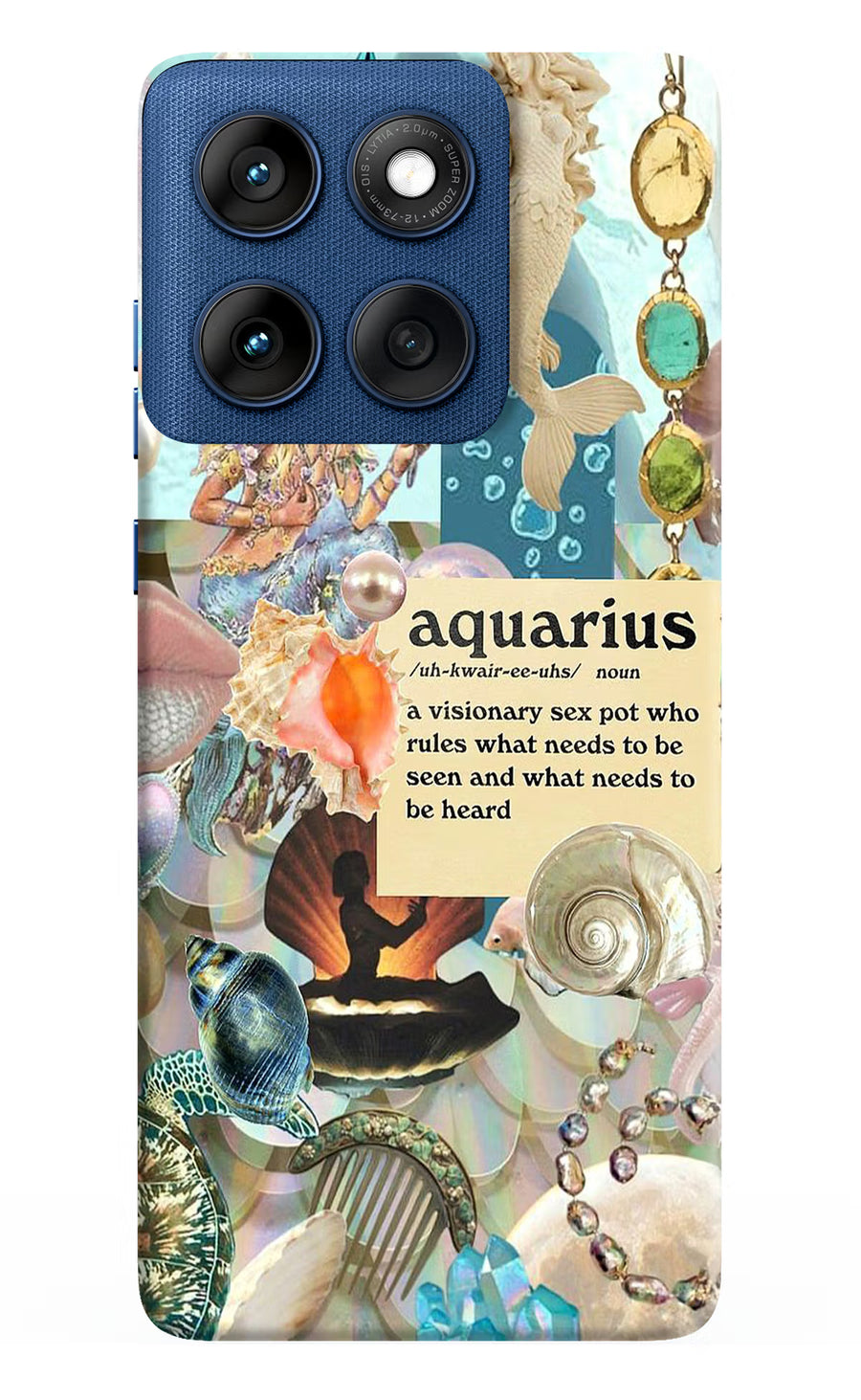 Aquarius Zodiac Moto Edge 60 Back Cover, Hard case