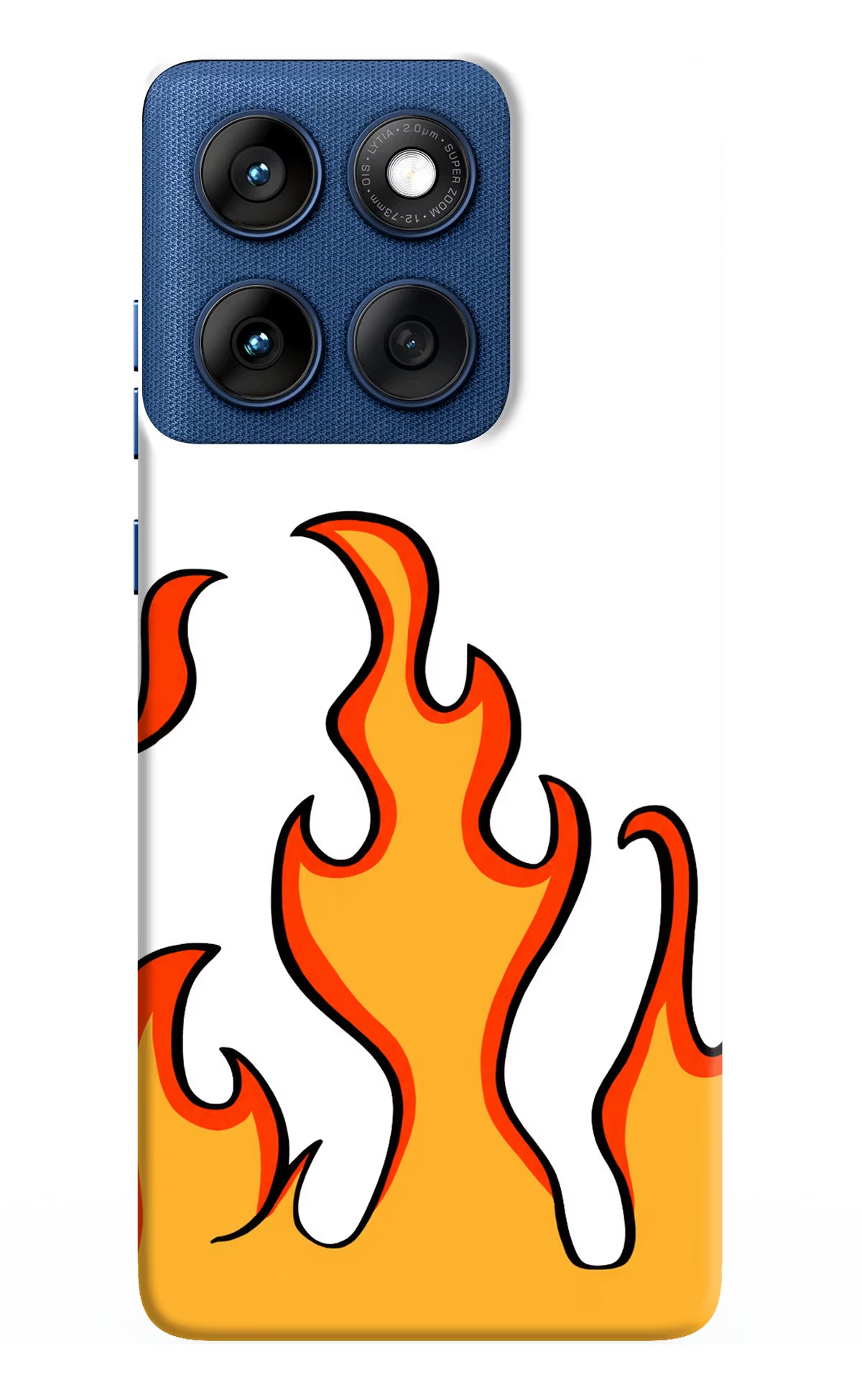 Fired Up – White Moto Edge 60 Hard Case Back Cover by Casekaro