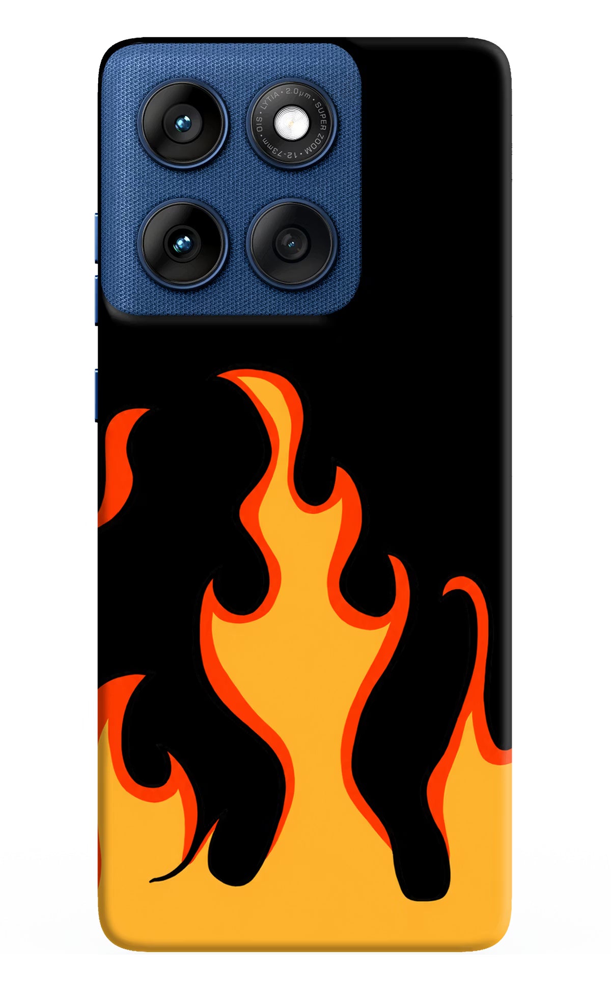 Fired Up – Black Moto Edge 60 Hard Case Back Cover by Casekaro