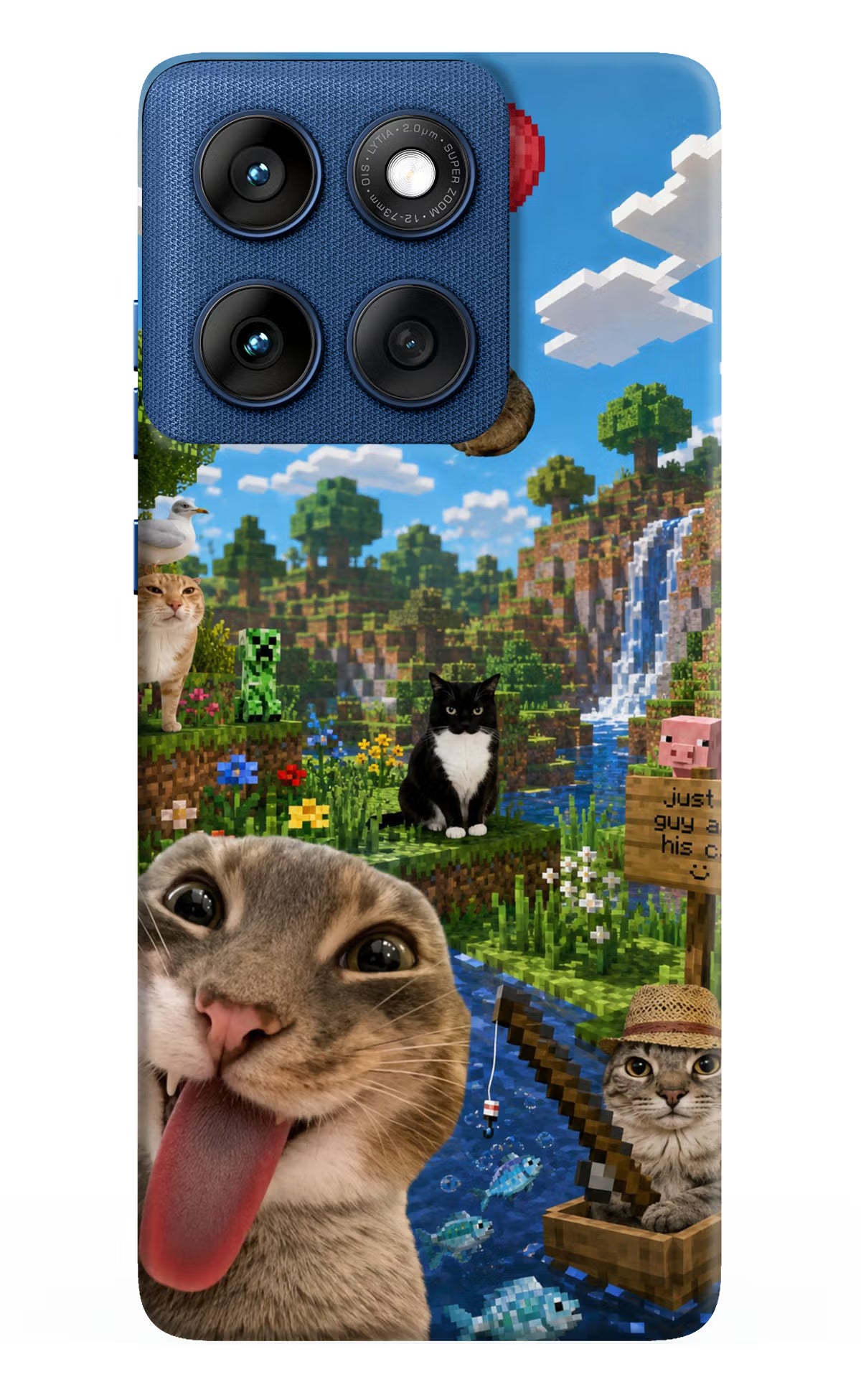 Minecraft Cat Chaos Moto Edge 60 Back Cover
