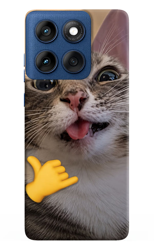 Silly Cat Call Moto Edge 60 Hard Case Back Cover by Casekaro