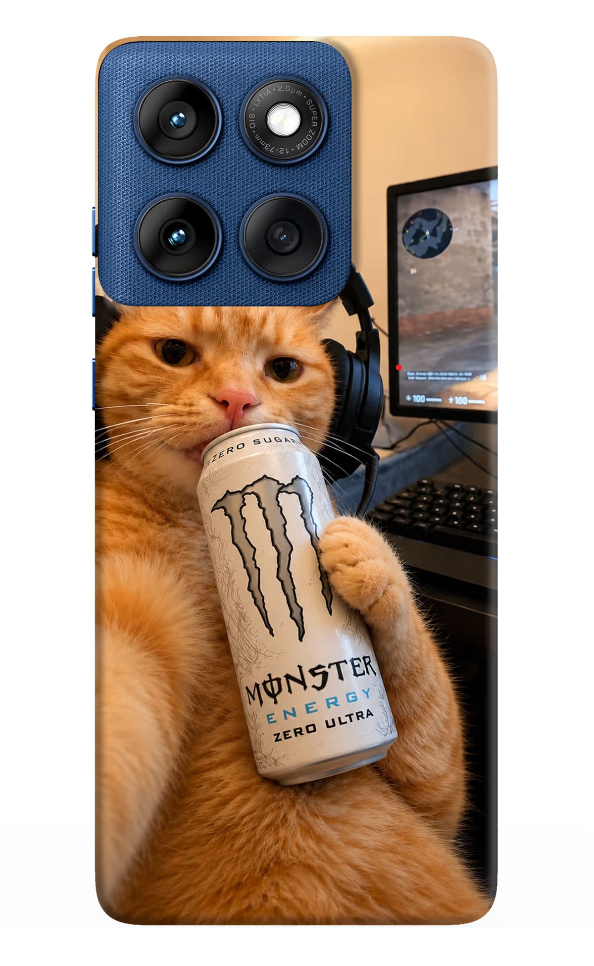 Gamer Cat Energy Moto Edge 60 Back Cover