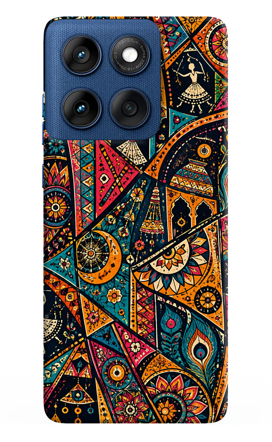 Folk Print Moto Edge 60 Back Cover, Hard case
