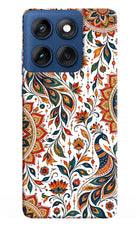 White Mayura Moto Edge 60 Hard Case Back Cover by Casekaro