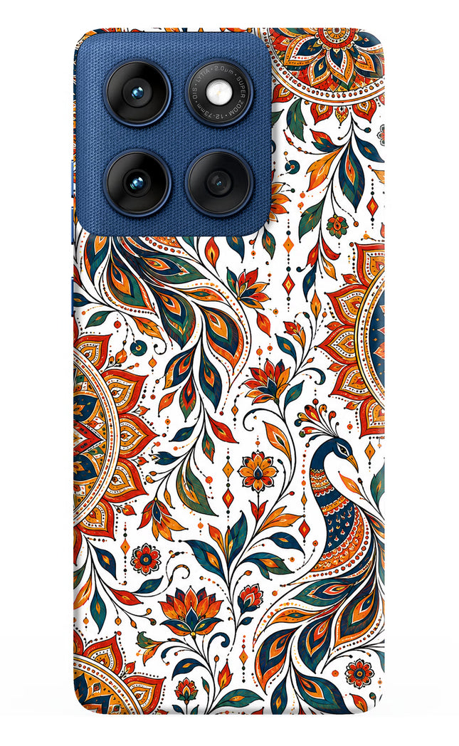 White Mayura Moto Edge 60 Hard Case Back Cover by Casekaro
