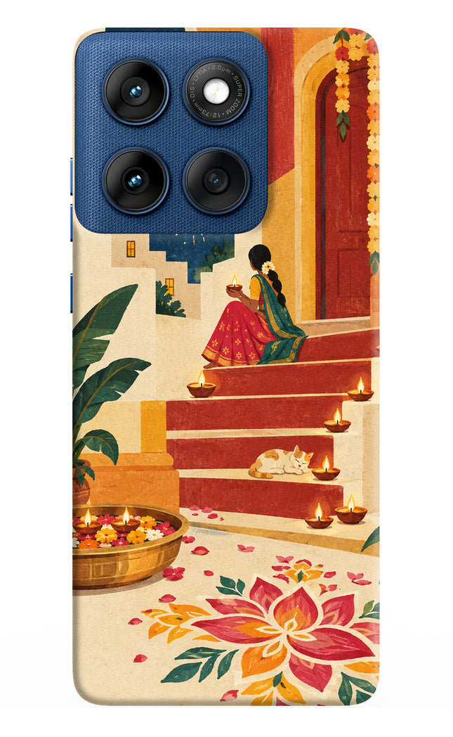 Diwali Rangoli Moto Edge 60 Hard Case Back Cover by Casekaro
