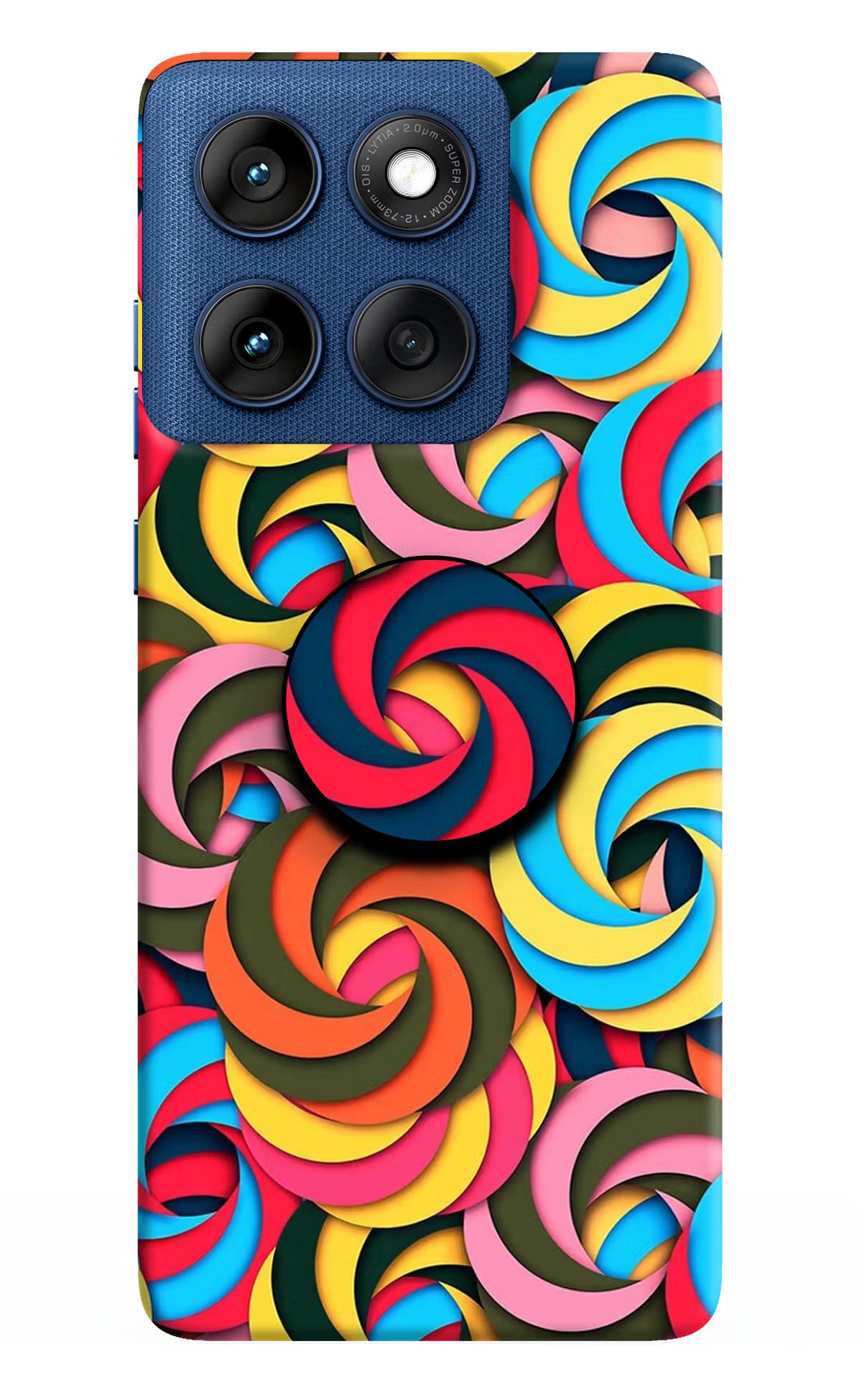 Spiral Pattern Moto Edge 60 Pop Case by Casekaro