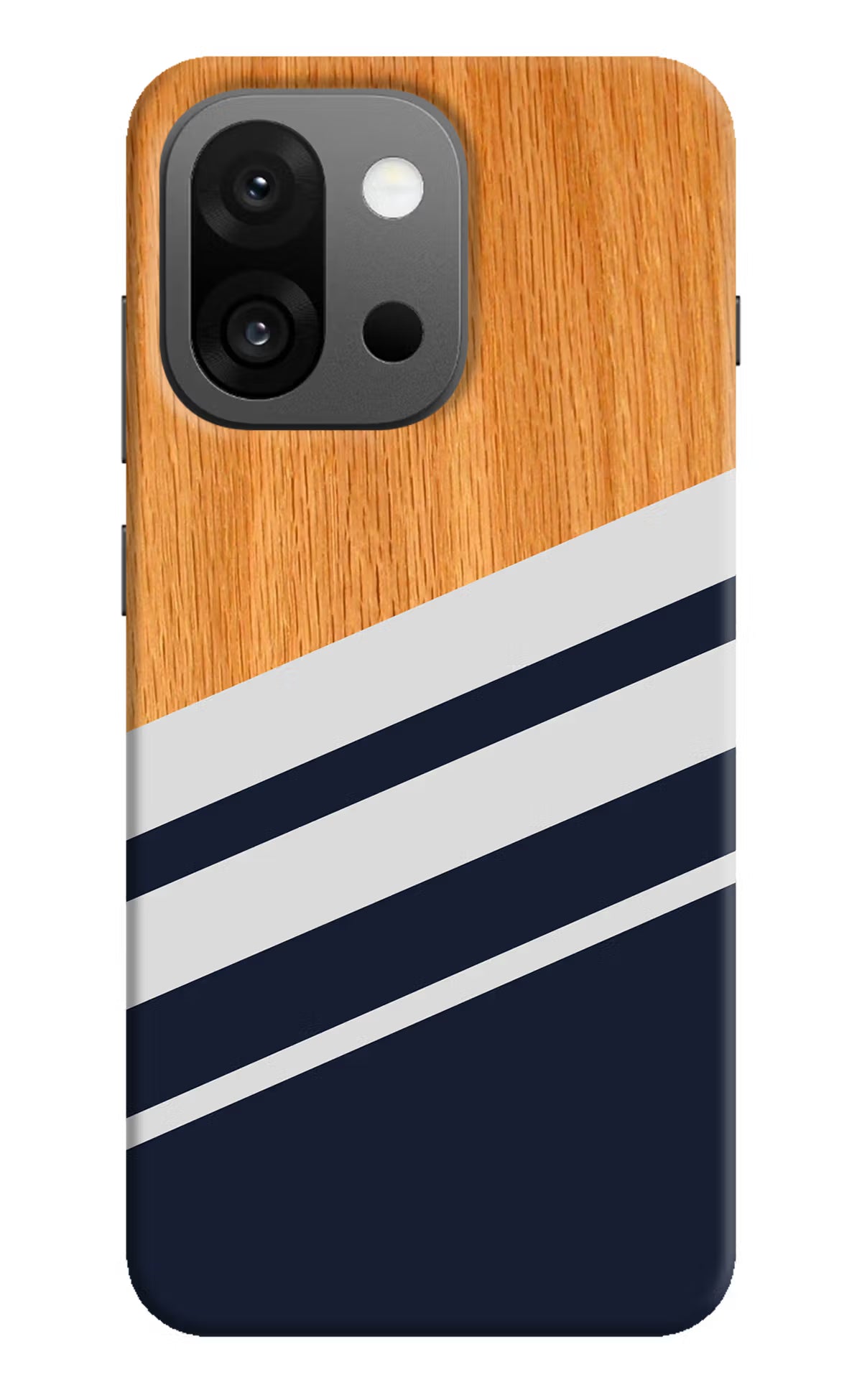 Blue and white wooden OnePlus 13s Hard Case Back Cover by Casekaro