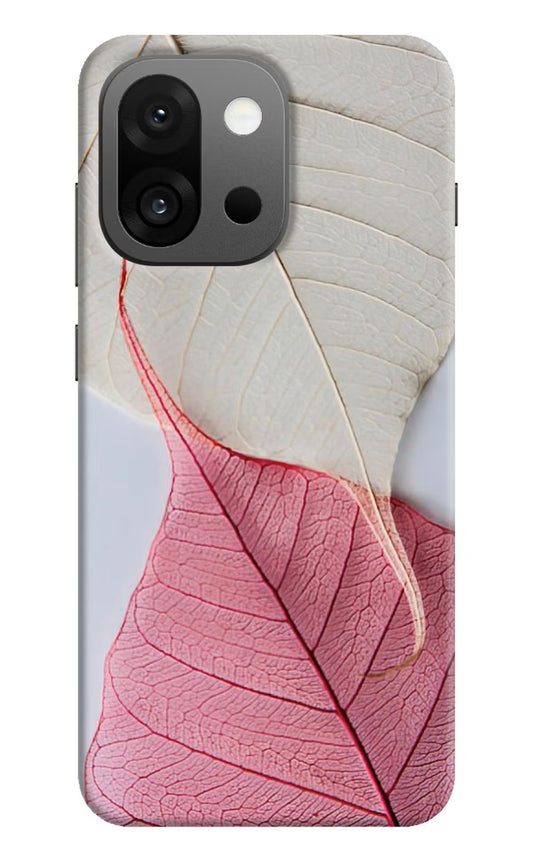 White Pink Leaf OnePlus 13s Hard Case Back Cover by Casekaro