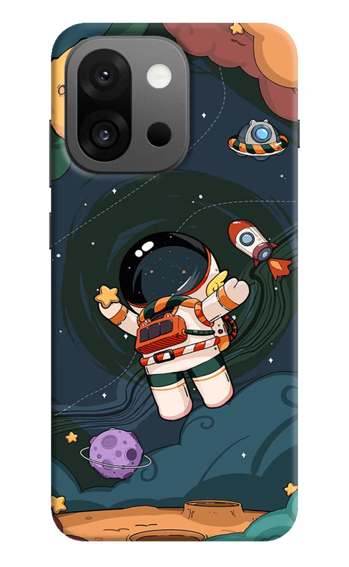 Cartoon Astronaut OnePlus 13s Hard Case Back Cover by Casekaro