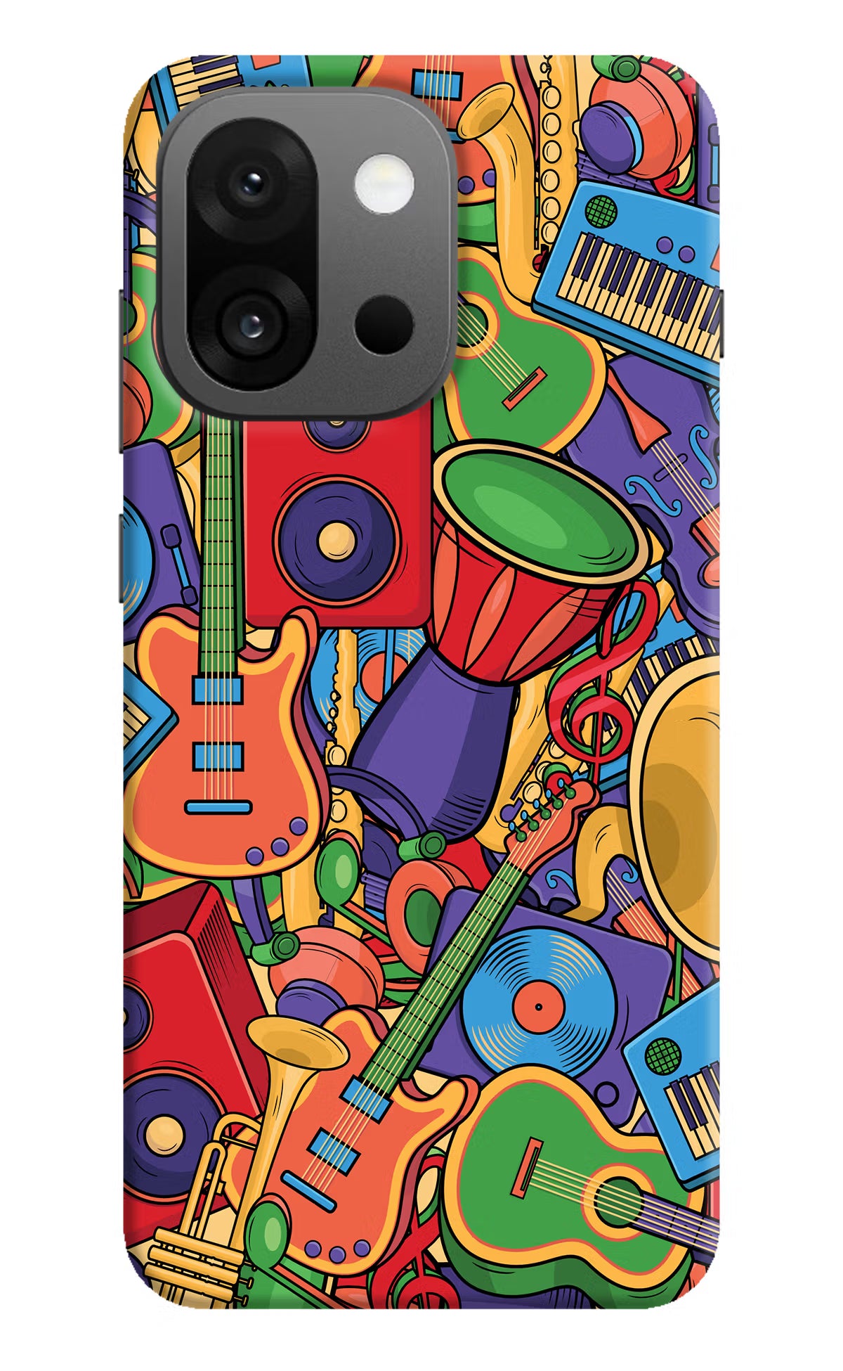 Music Instrument Doodle OnePlus 13s Hard Case Back Cover by Casekaro