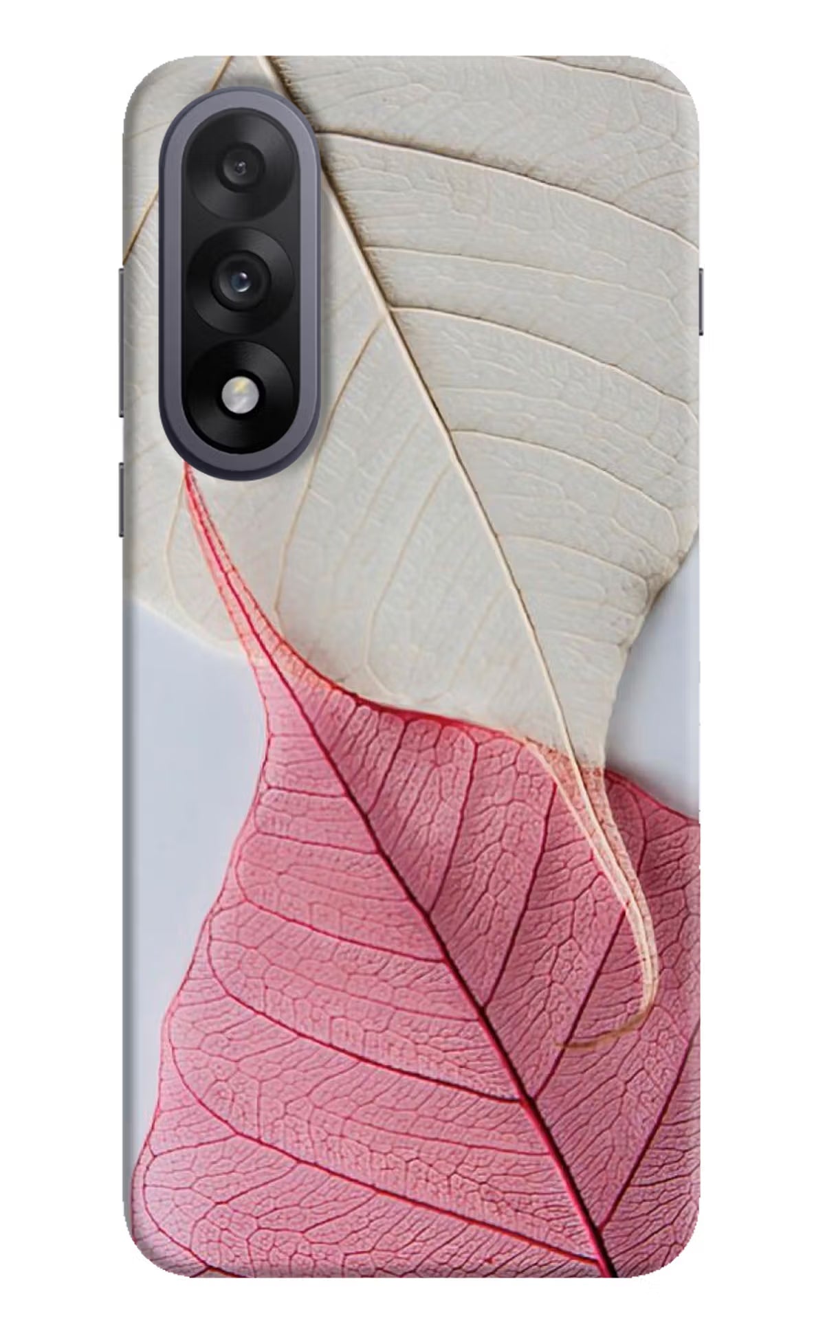 White Pink Leaf OnePlus Nord 5 Hard Case Back Cover by Casekaro
