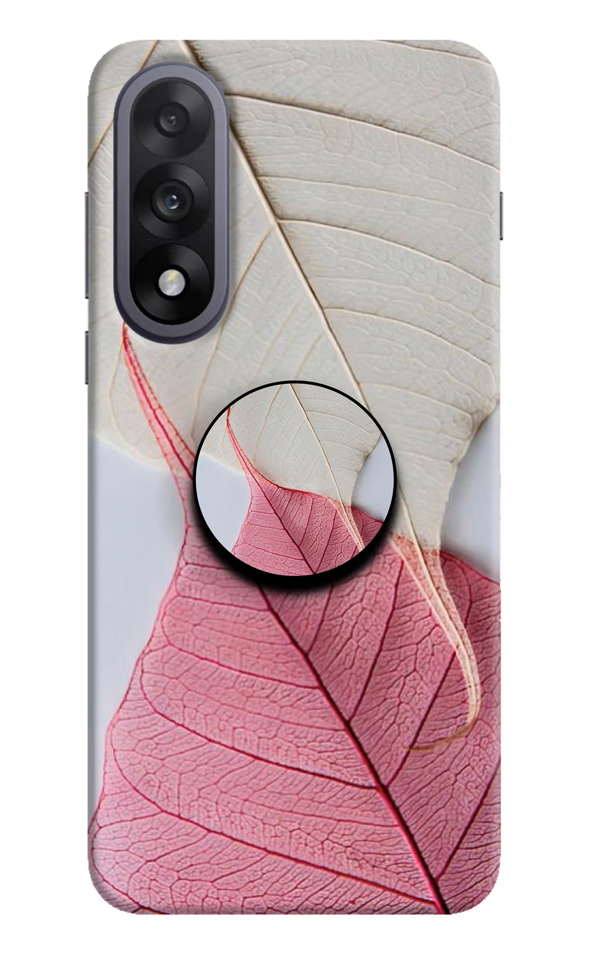 White Pink Leaf OnePlus Nord 5 Pop Case by Casekaro