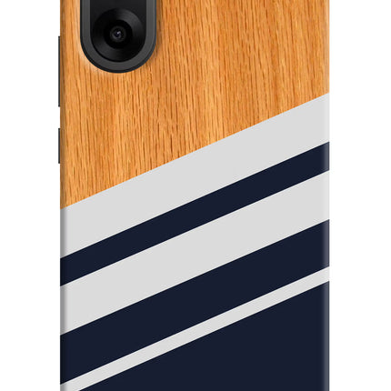 Blue and white wooden OnePlus Nord CE5 Hard Case Back Cover by Casekaro