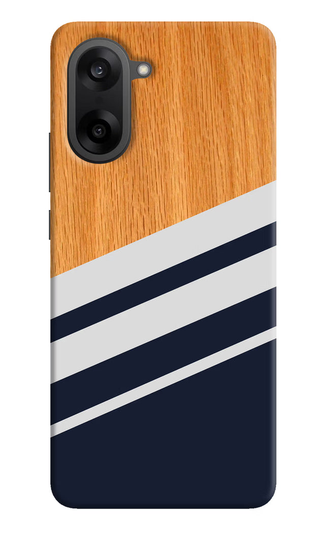 Blue and white wooden OnePlus Nord CE5 Hard Case Back Cover by Casekaro