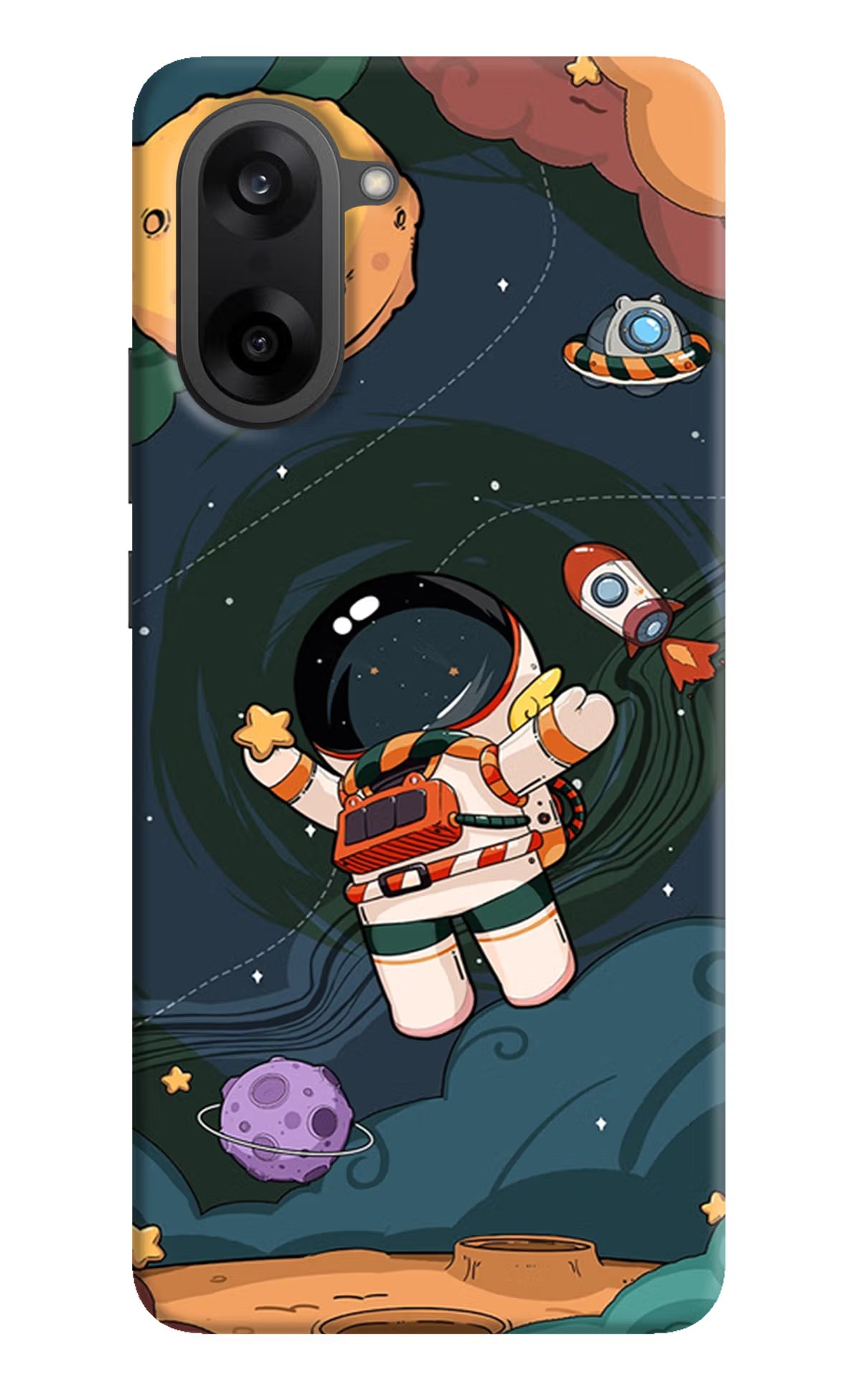 Cartoon Astronaut OnePlus Nord CE5 Hard Case Back Cover by Casekaro