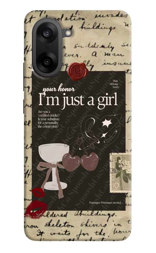 I am just a girl OnePlus Nord CE5 Hard Case Back Cover by Casekaro