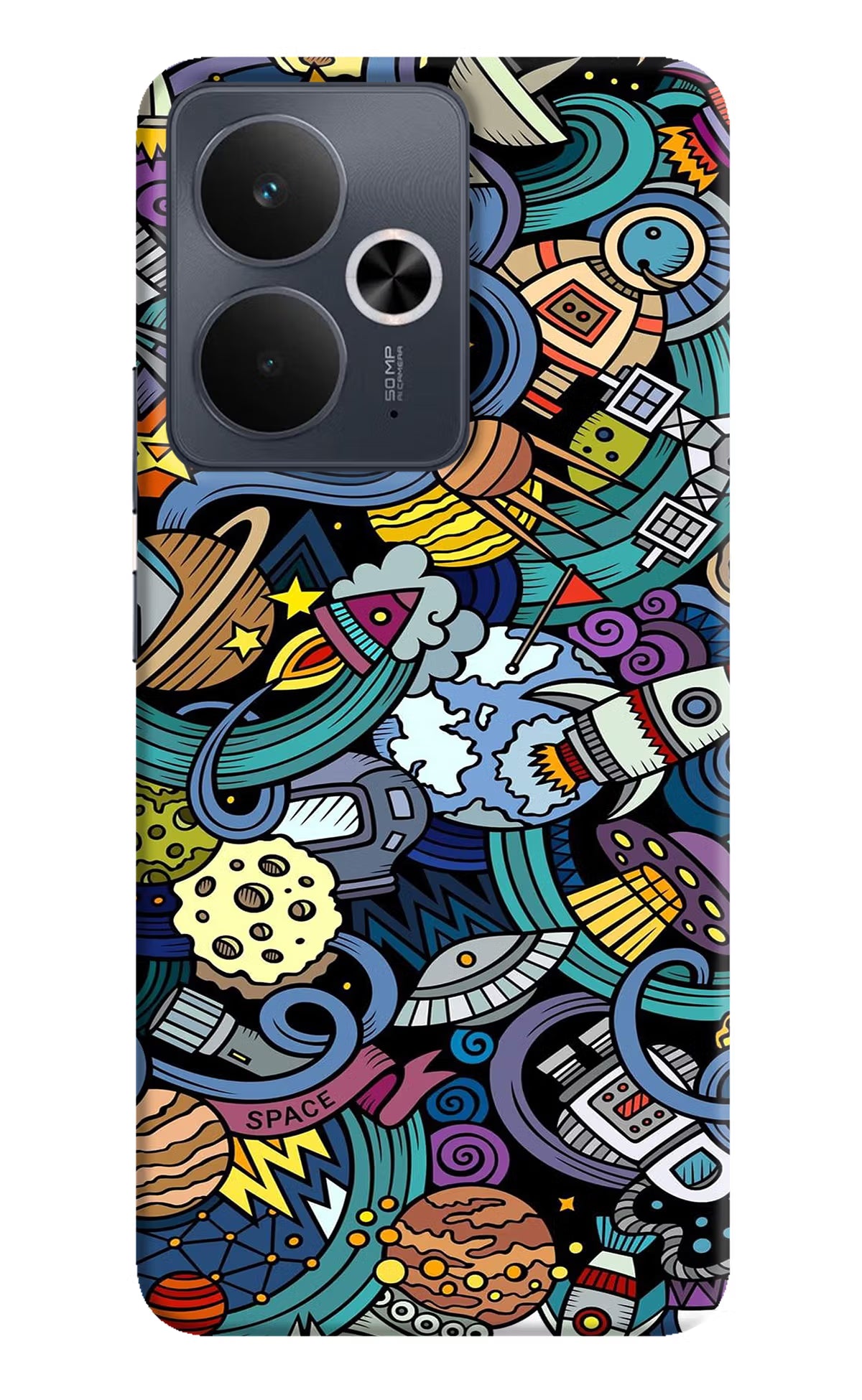 Space Abstract Realme 14T 5G Hard Case Back Cover by Casekaro