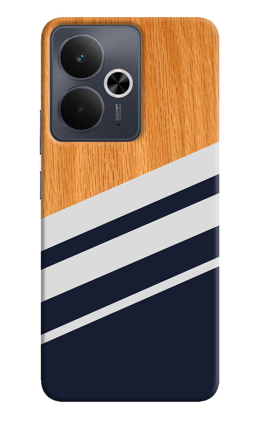 Blue and white wooden Realme 14T 5G Hard Case Back Cover by Casekaro
