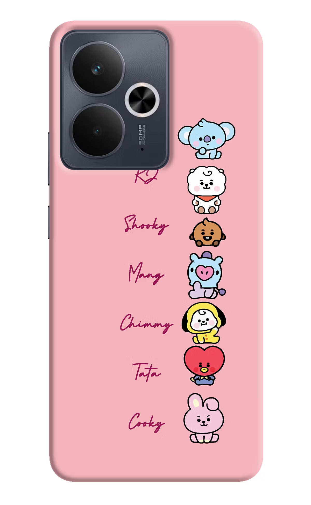 BTS names Realme 14T 5G Hard Case Back Cover by Casekaro