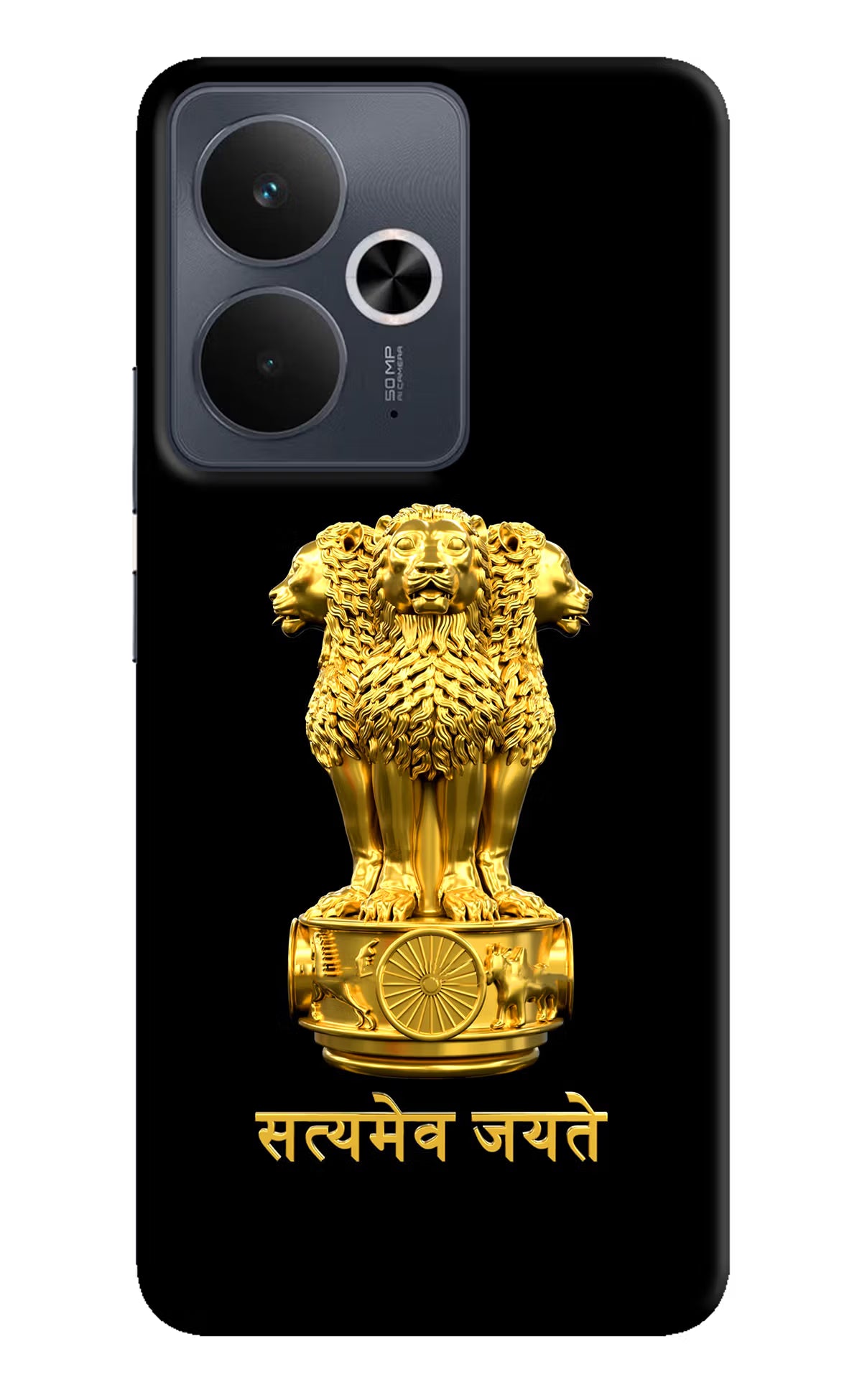 Satyamev Jayate Golden Realme 14T 5G Hard Case Back Cover by Casekaro