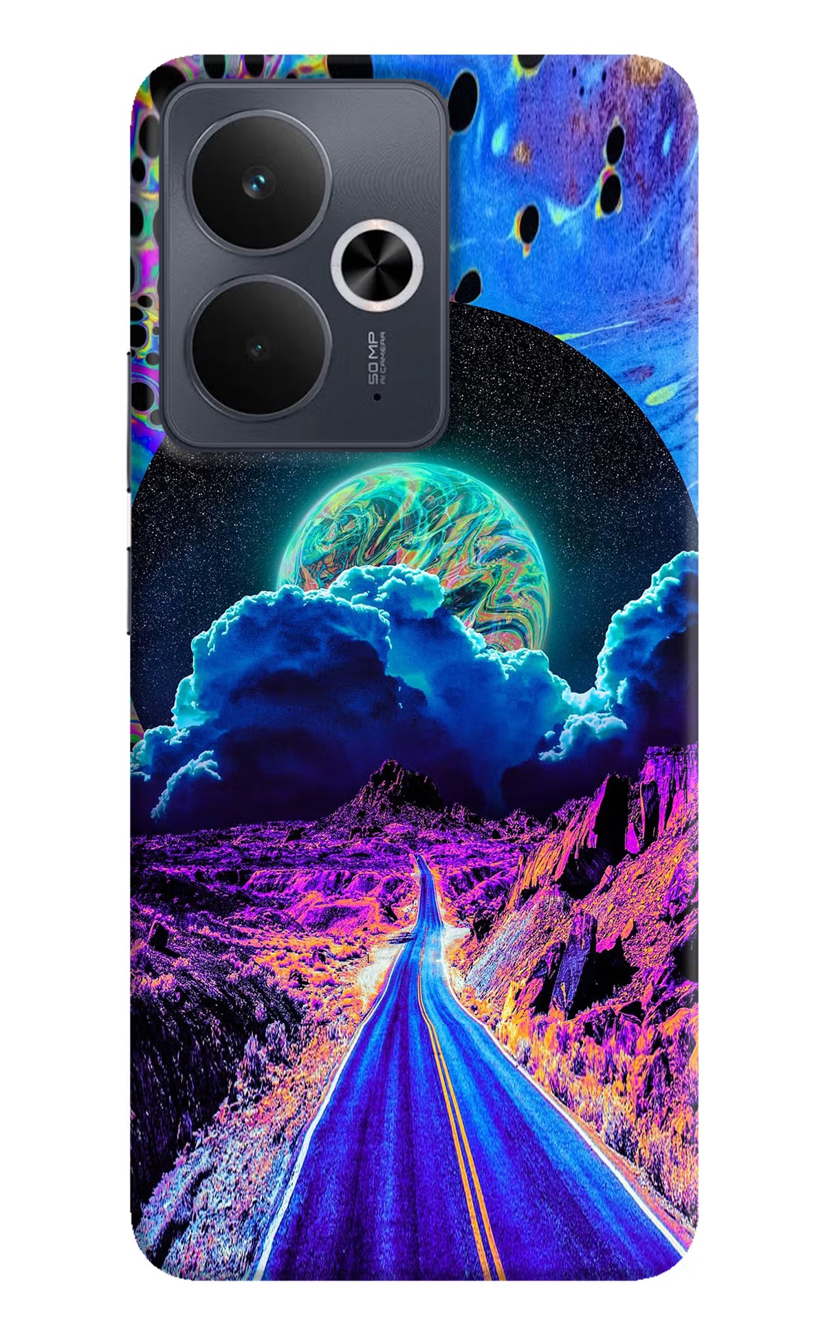 Psychedelic Painting Realme 14T 5G Hard Case Back Cover by Casekaro