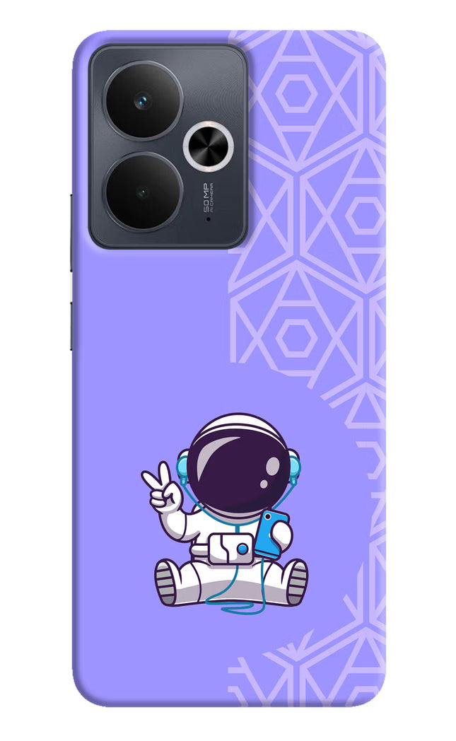 Cute Astronaut Chilling Realme 14T 5G Hard Case Back Cover by Casekaro