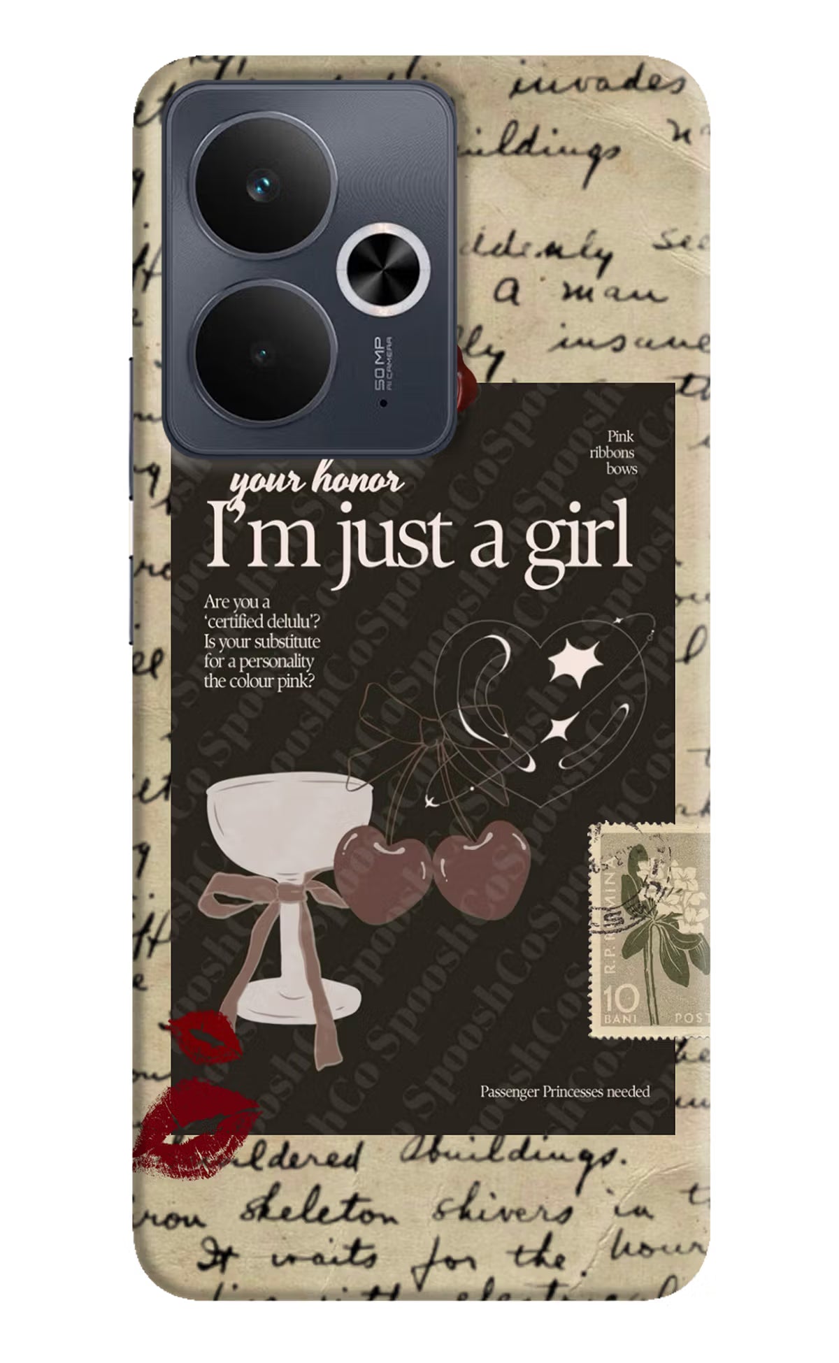 I am just a girl Realme 14T 5G Hard Case Back Cover by Casekaro