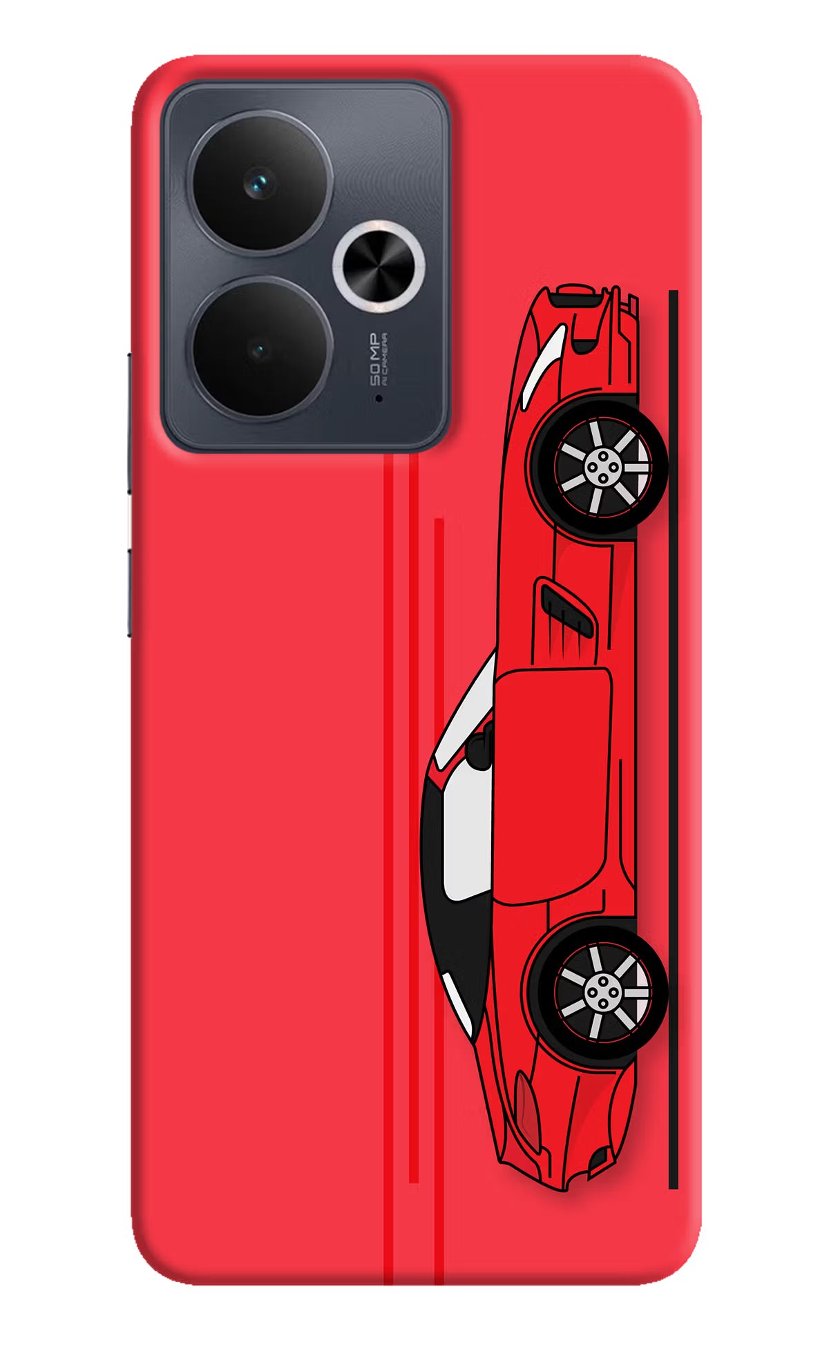Red Velocity Realme 14T 5G Hard Case Back Cover by Casekaro