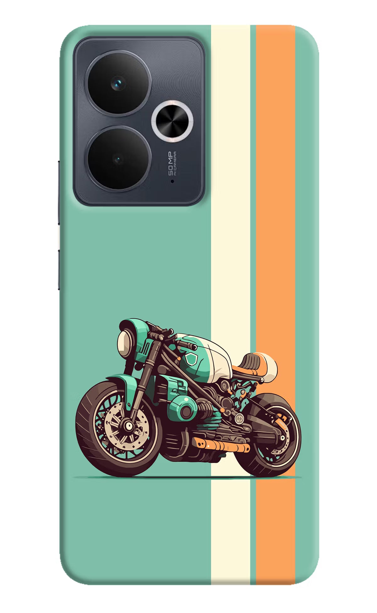 Striped Moto Drift Realme 14T 5G Hard Case Back Cover by Casekaro