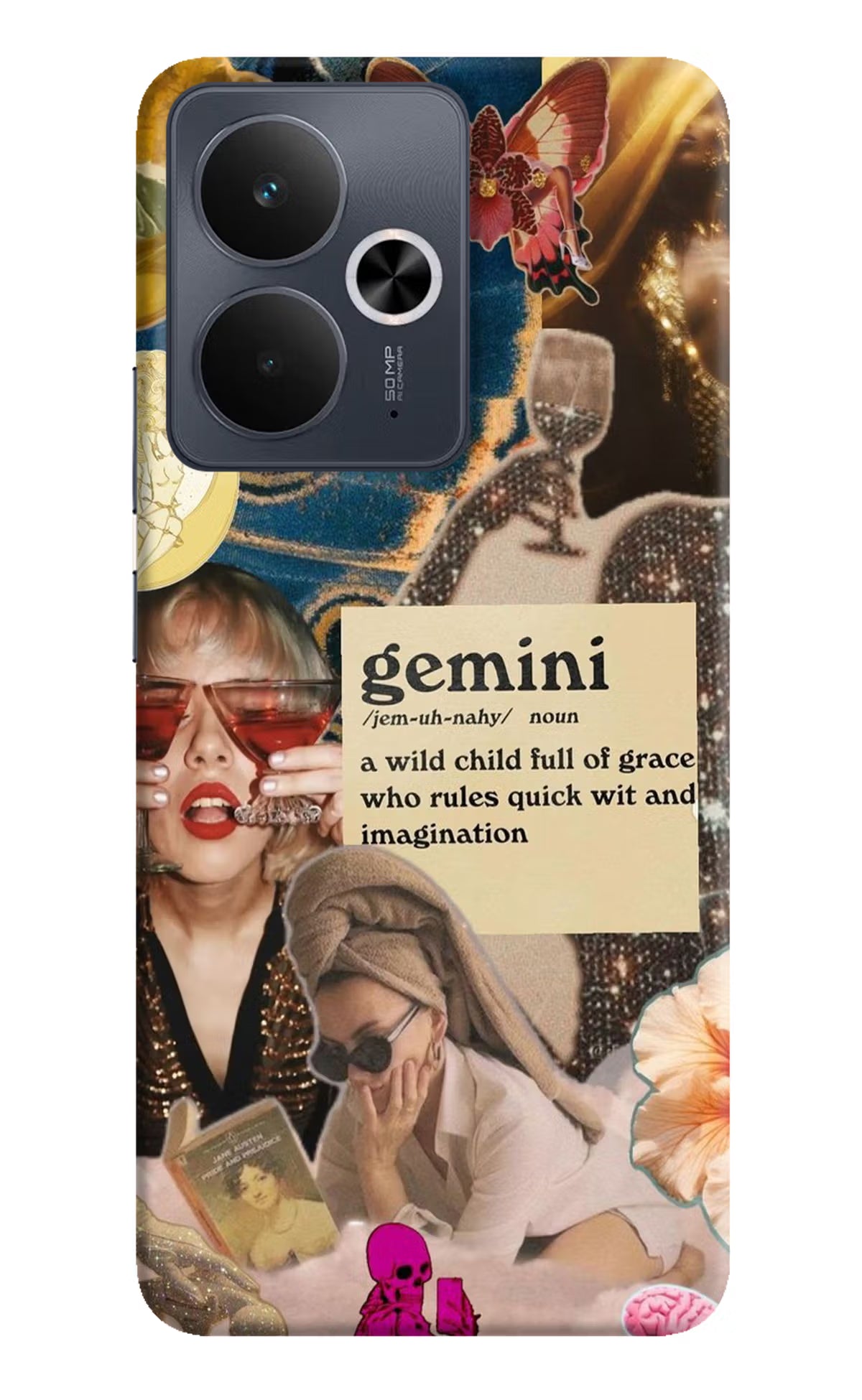 Gemini Zodiac Realme 14T 5G Hard Case Back Cover by Casekaro