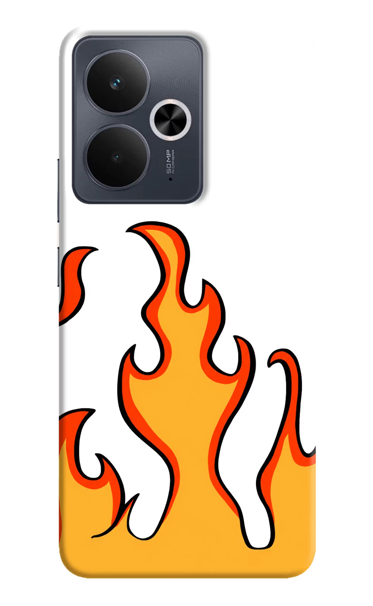 Fired Up – White Realme 14T 5G Hard Case Back Cover by Casekaro