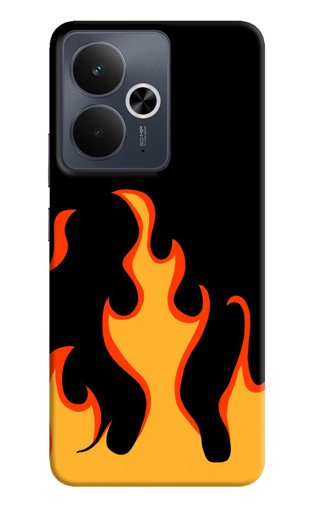 Fired Up – Black Realme 14T 5G Hard Case Back Cover by Casekaro