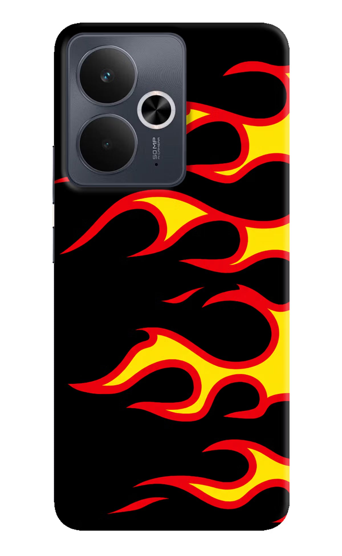 Side Sweep Flames Realme 14T 5G Hard Case Back Cover by Casekaro