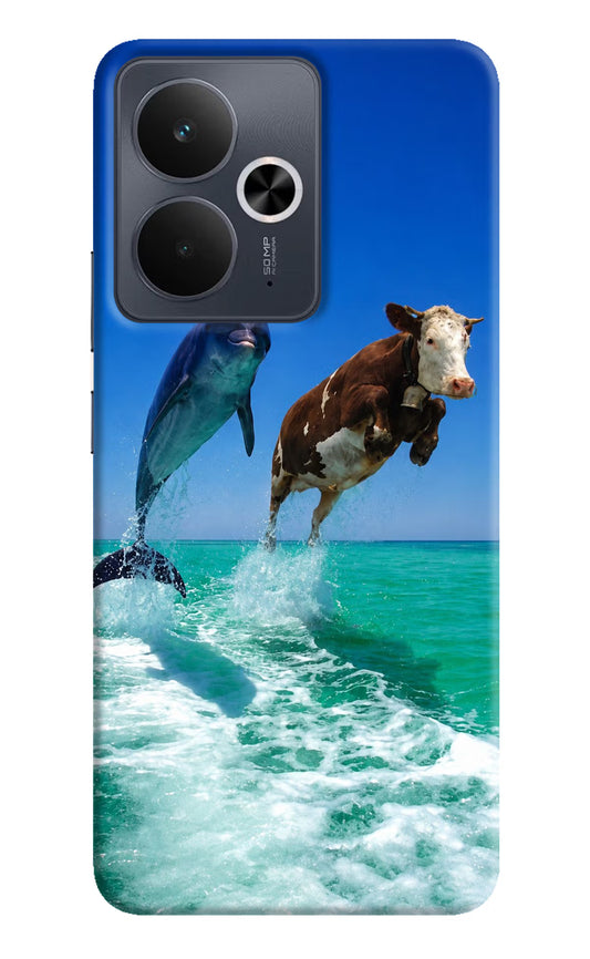 Dolphin vs Cow Realme 14T 5G Hard Case Back Cover by Casekaro