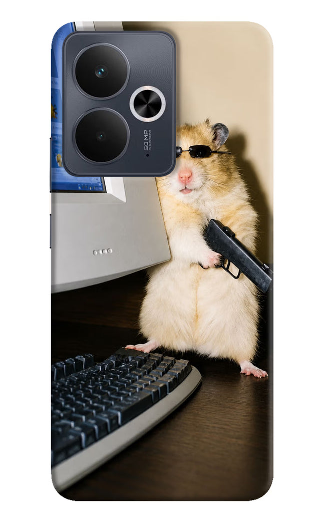 Hacker Hamster Realme 14T 5G Hard Case Back Cover by Casekaro