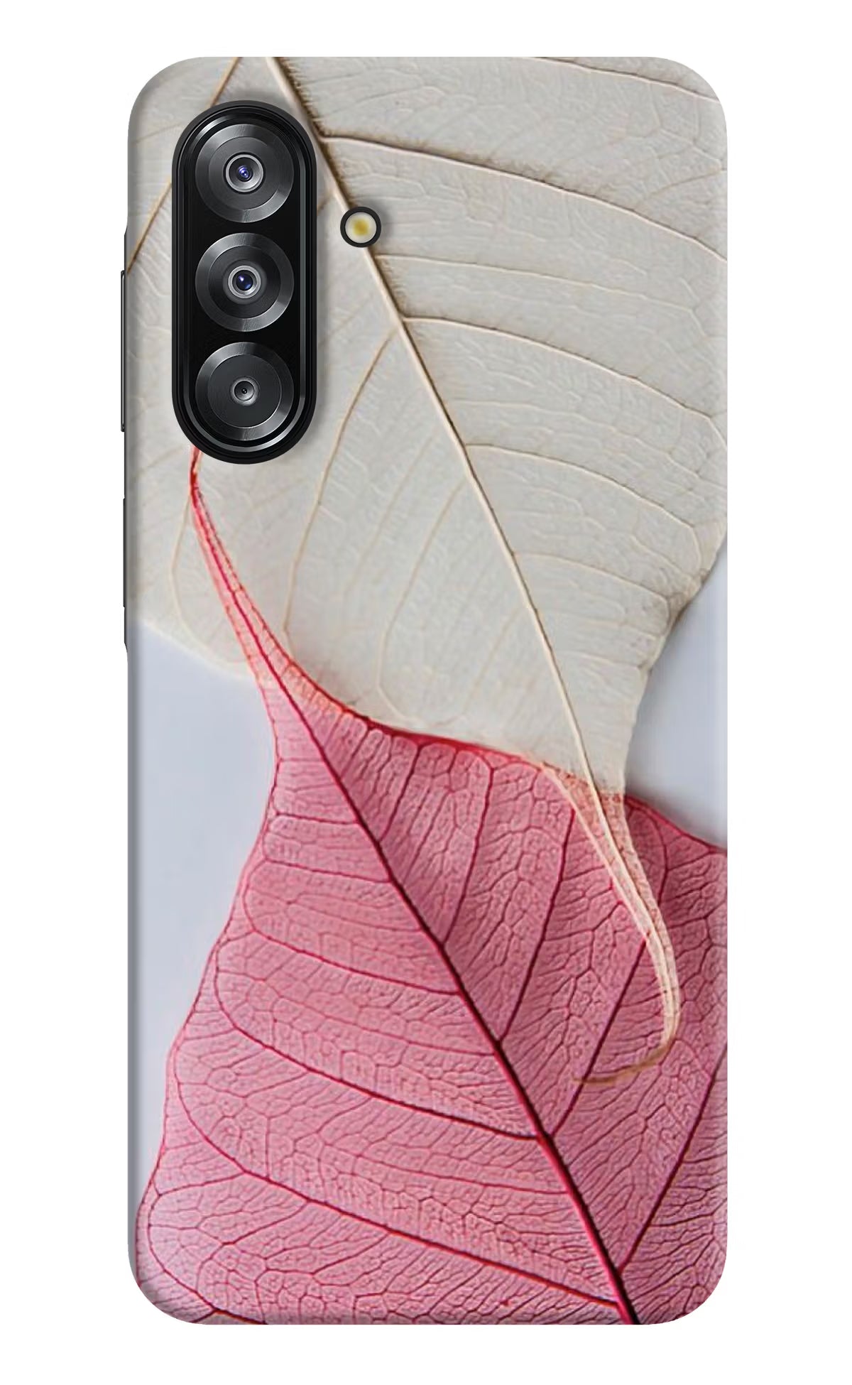 White Pink Leaf Samsung A26 Hard Case Back Cover by Casekaro