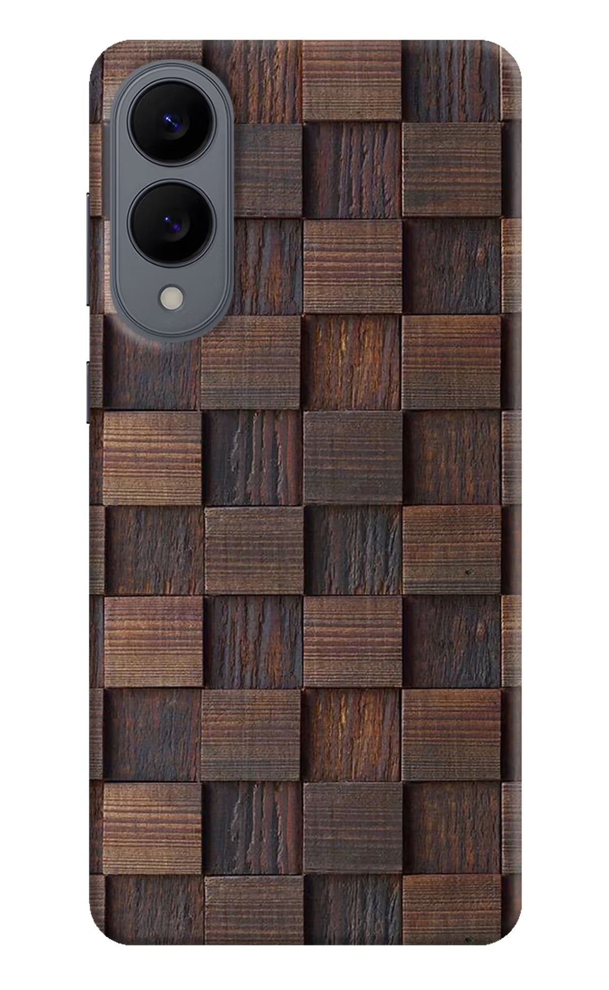 Wooden Cube Design Samsung S25 Edge Hard Case Back Cover by Casekaro