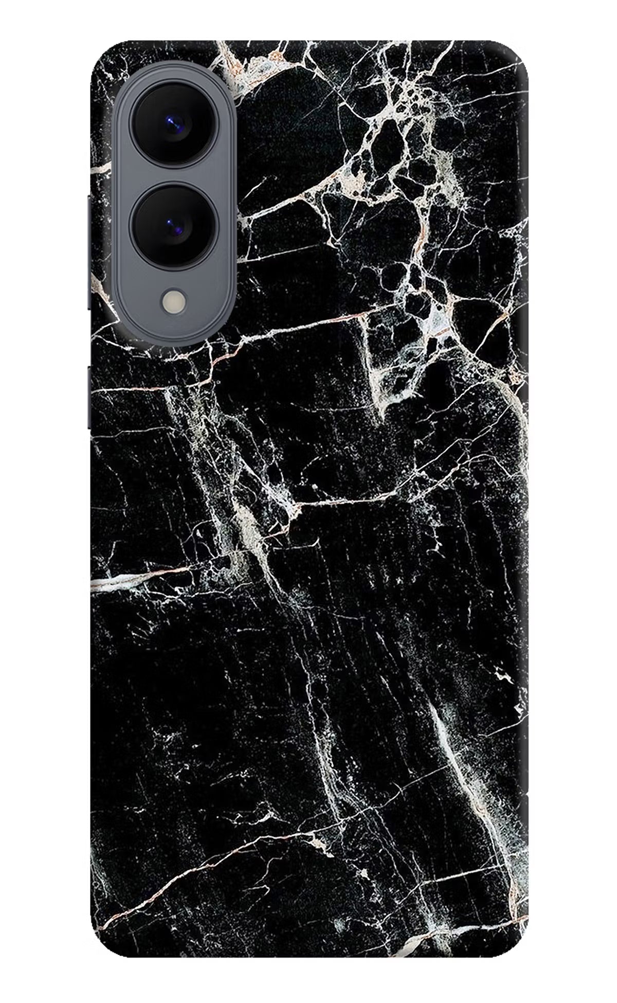 Black Marble Texture Samsung S25 Edge Hard Case Back Cover by Casekaro