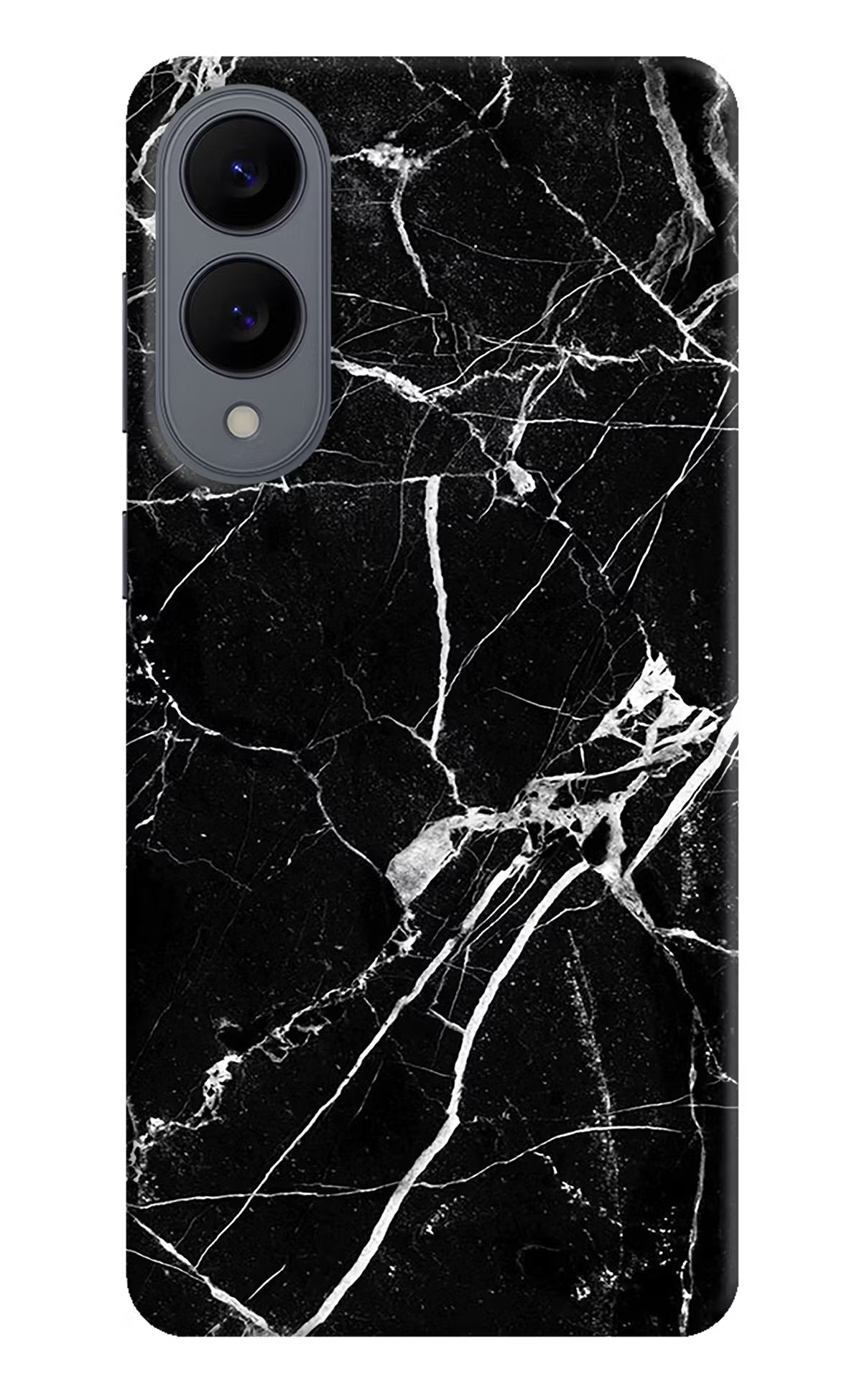 Black Marble Pattern Samsung S25 Edge Hard Case Back Cover by Casekaro