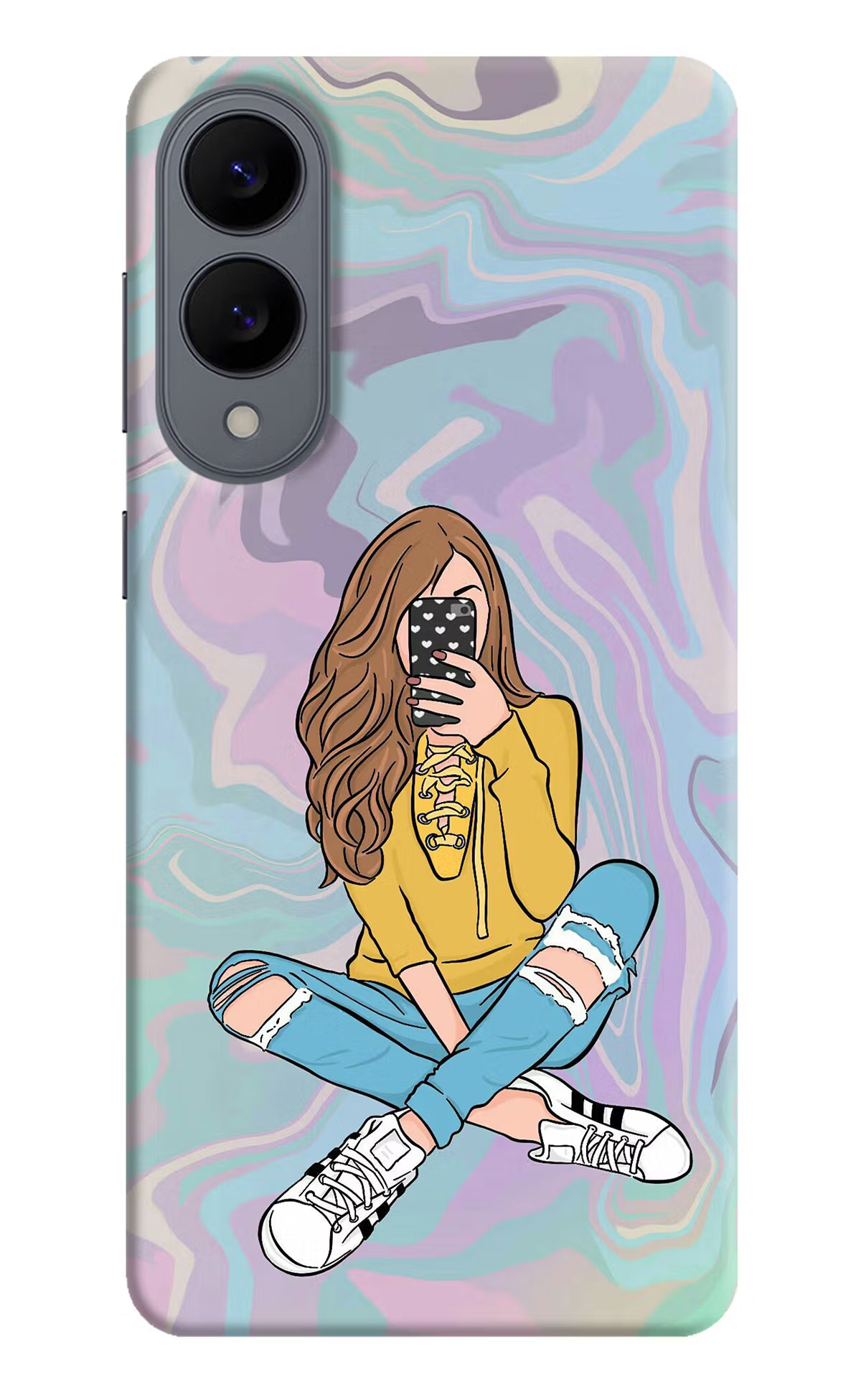 Selfie Girl Samsung S25 Edge Hard Case Back Cover by Casekaro