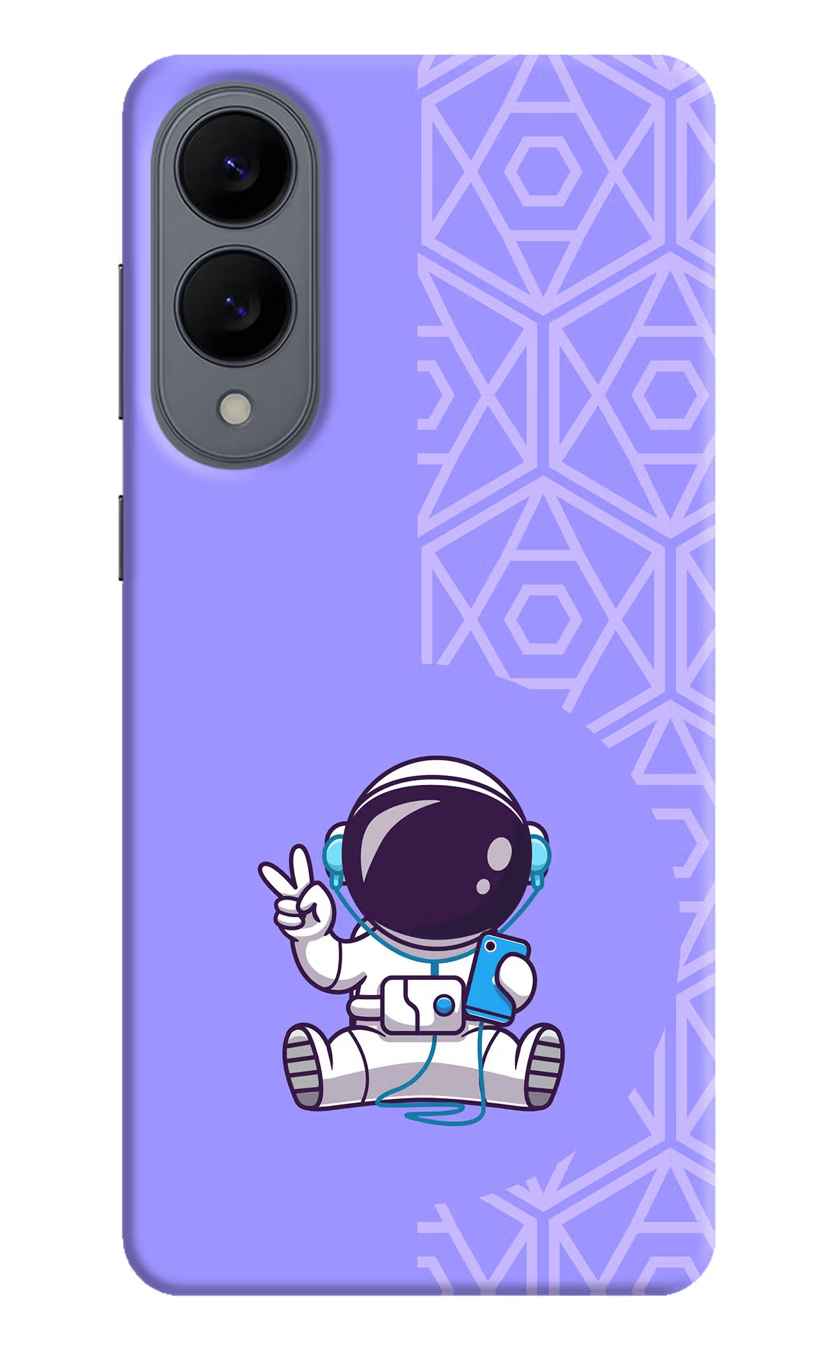 Cute Astronaut Chilling Samsung S25 Edge Hard Case Back Cover by Casekaro