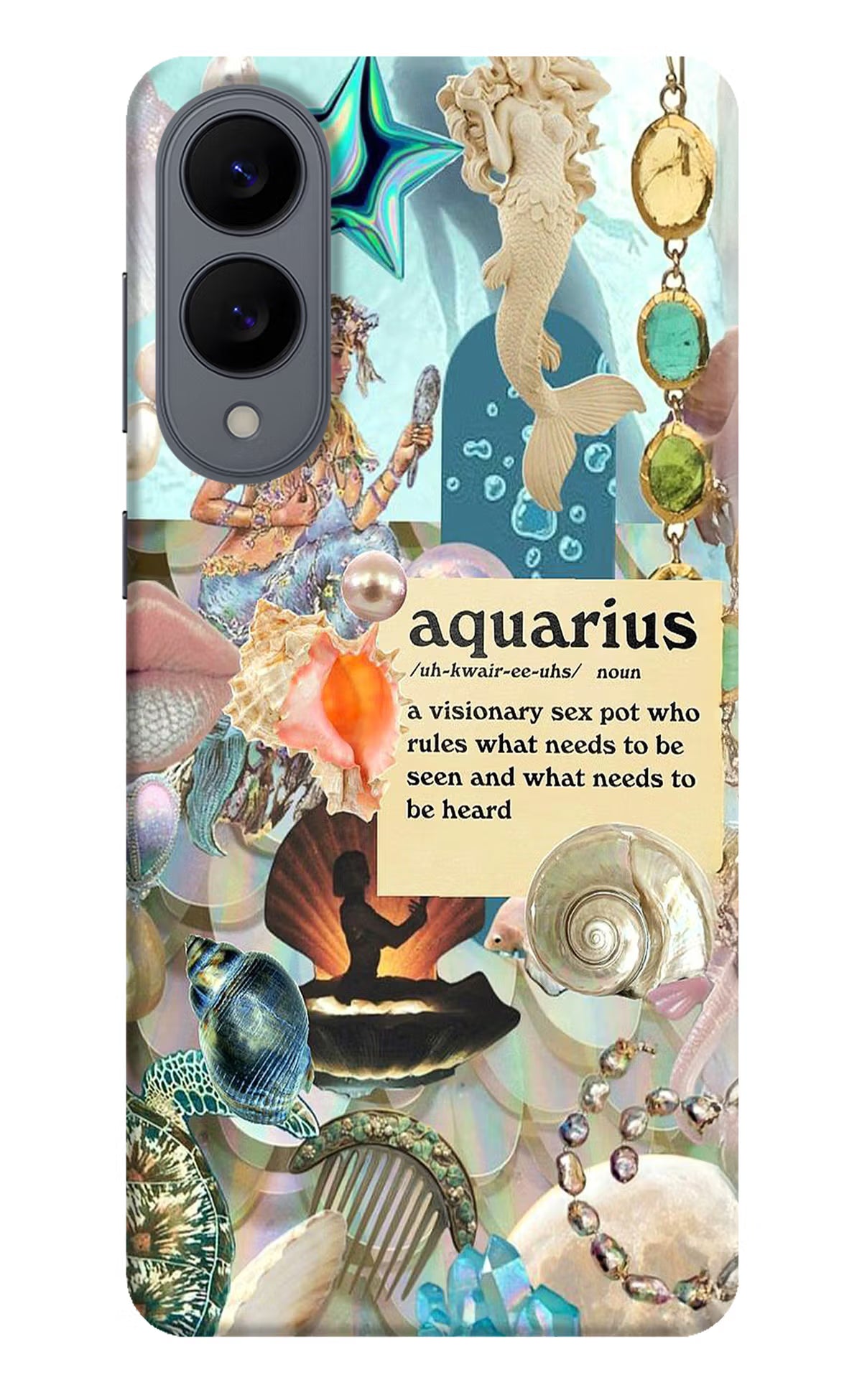 Aquarius Zodiac Samsung S25 Edge Hard Case Back Cover by Casekaro