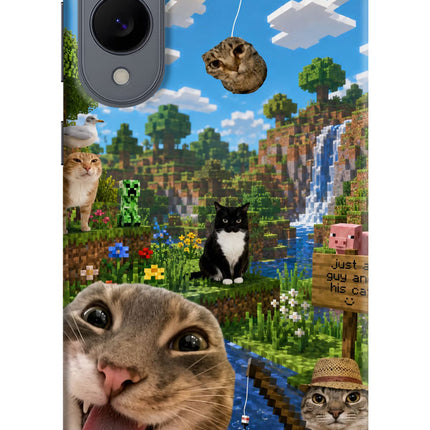 Minecraft Cat Chaos Samsung S25 Edge Hard Case Back Cover by Casekaro