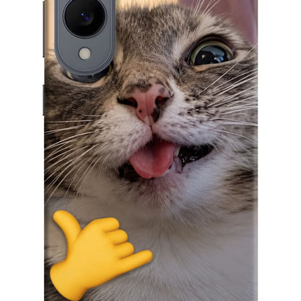 Silly Cat Call Samsung S25 Edge Hard Case Back Cover by Casekaro