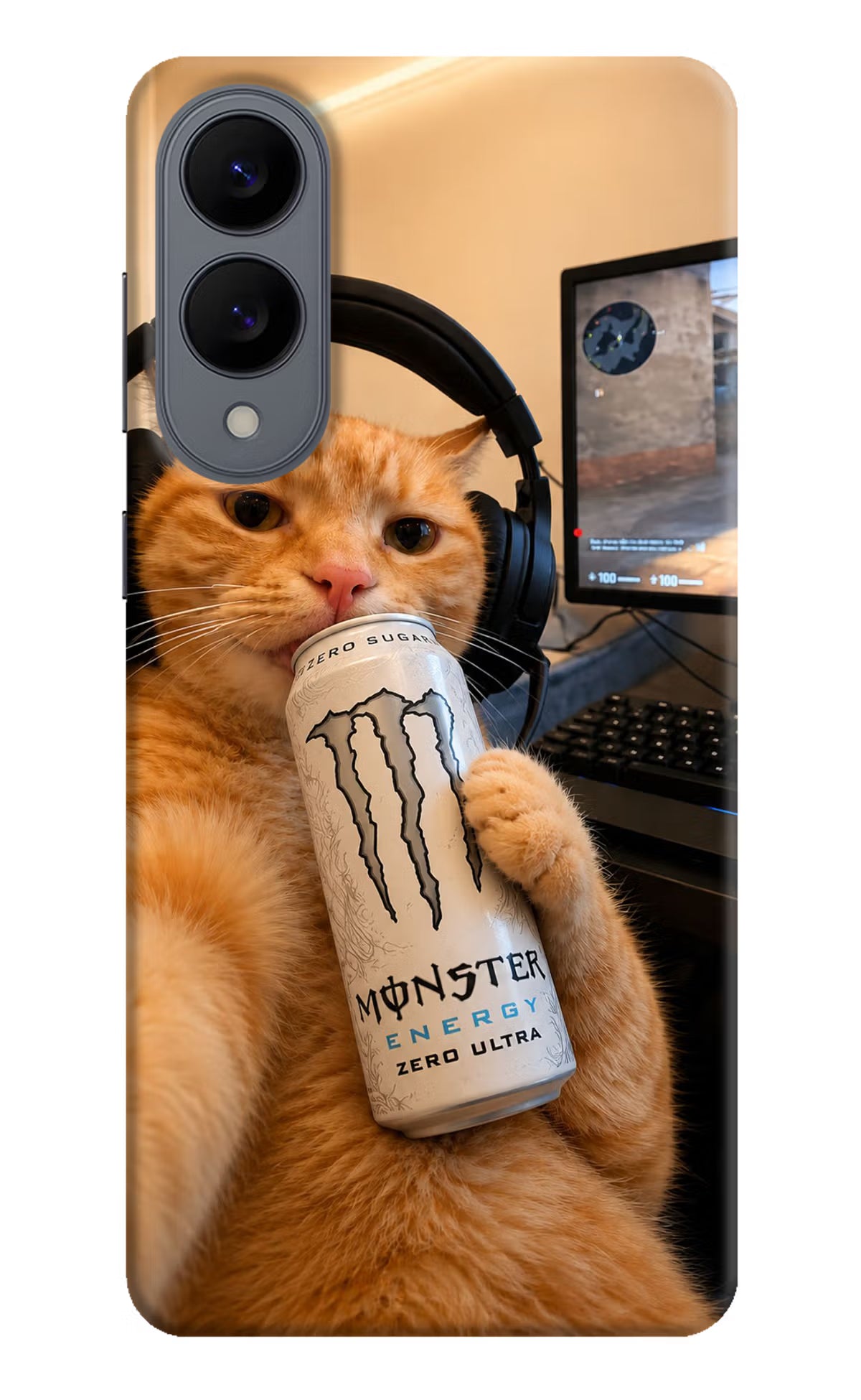 Gamer Cat Energy Samsung S25 Edge Back Cover